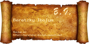 Beretzky Ibolya névjegykártya